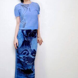 Issey Miyake (20th Anniversary Limited Edition) Shirt Pleats Blue Short Sleeve